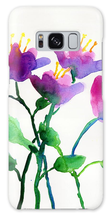 Art By Kids Galaxy Case featuring the painting Color Flowers by Kyle Bowen Age Eleven