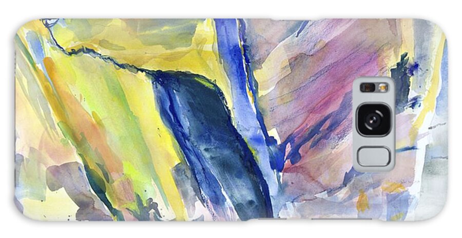  Galaxy Case featuring the painting Colorful Cliffs and Cave by Kathleen Barnes
