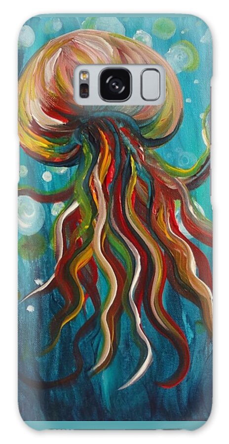 Colorful Galaxy Case featuring the painting Colorful Jellyfish by Michelle Pier