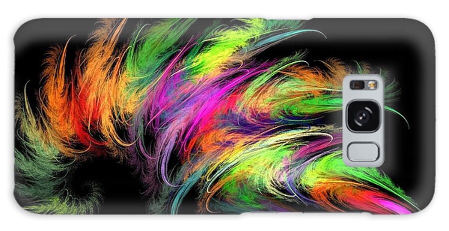 Feather Galaxy Case featuring the digital art Colourful Feather by Klara Acel