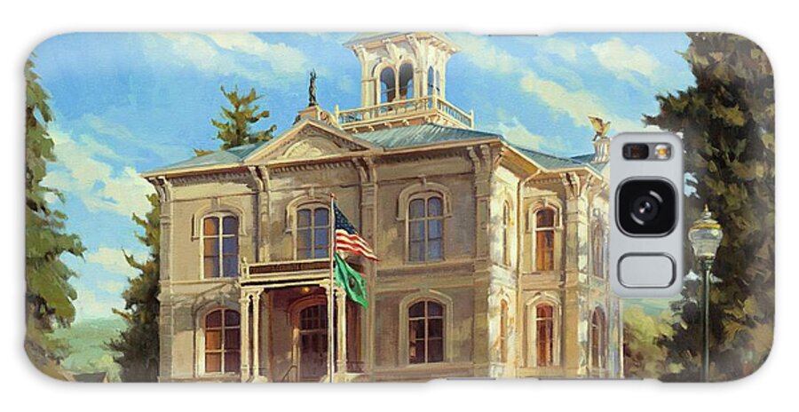 Courthouse Galaxy Case featuring the painting Columbia County Courthouse by Steve Henderson
