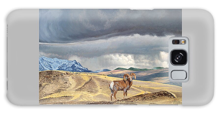 Landscape Galaxy Case featuring the painting Coming Rainstorm by Paul Krapf