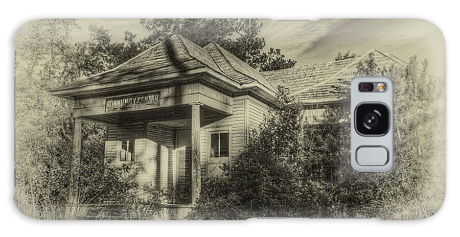 Old Buildings Galaxy Case featuring the photograph Community Center II in Sepia by Harry B Brown
