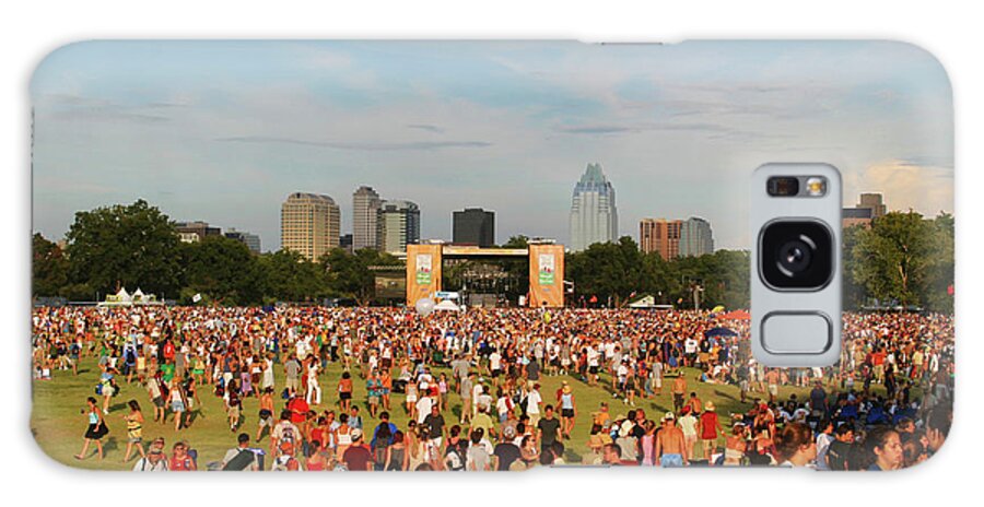 Austin City Limits Music Festival Galaxy Case featuring the photograph Concert goers gather at the main stage at the Austin City Limits Music Festival by Dan Herron
