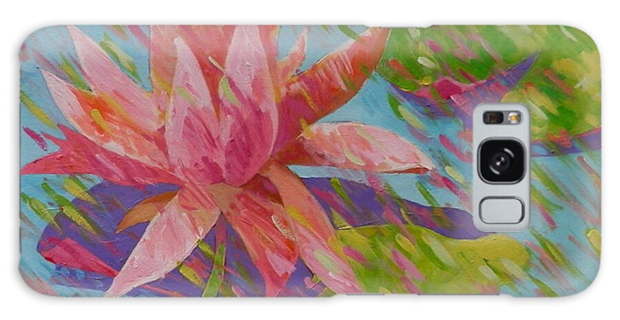 Water Lily Blossom Galaxy Case featuring the painting Confetti Lily by Martha Tisdale