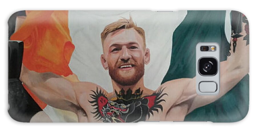 Portrait Conorcgregor Mma Ufc Dana White Nate Diaz Sbg Fighting Irisg Galaxy Case featuring the painting Conor McGregor by Vincent Mckenna