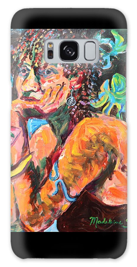 Portraits Galaxy Case featuring the painting Contemplating the Night by Madeleine Shulman
