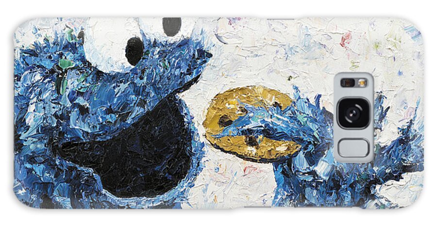 Cookie Monster Galaxy Case featuring the painting Cookie Monster inspired by Kay Schleusner