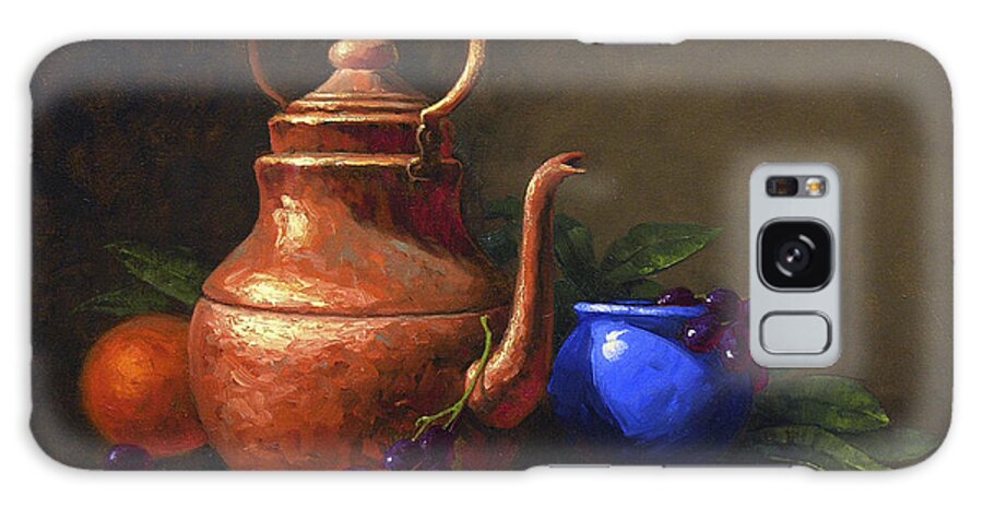 Still Life Galaxy Case featuring the painting Copper and Cobalt by Cody DeLong