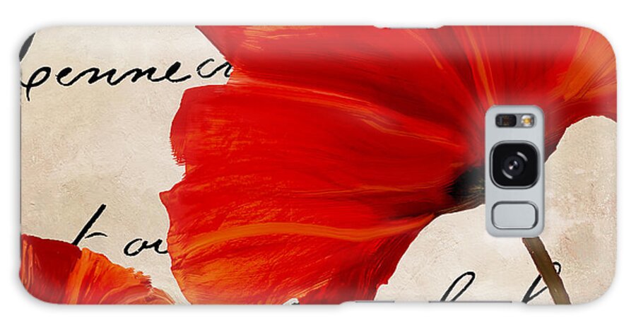 Poppies Galaxy Case featuring the painting Coquelicots Rouge II by Mindy Sommers