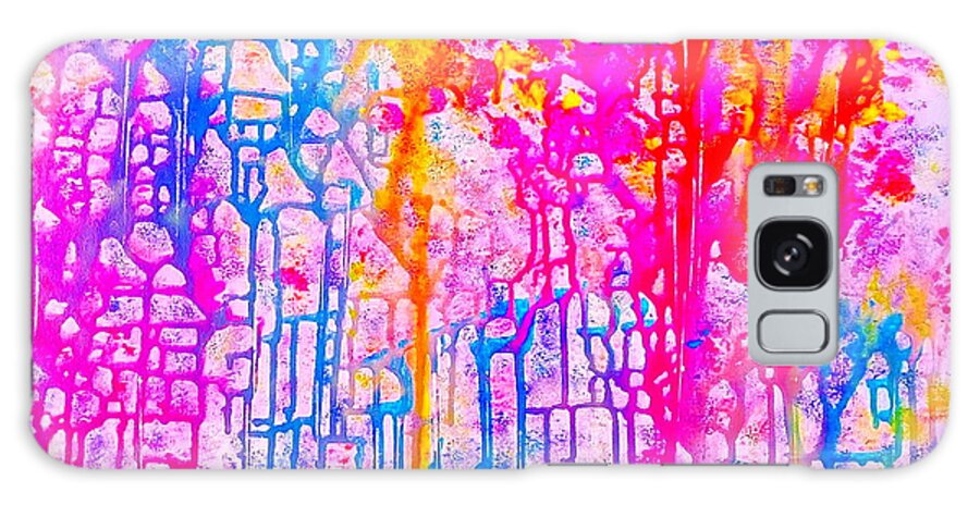 Abstract Art Print Galaxy Case featuring the painting Corals by Monique Wegmueller