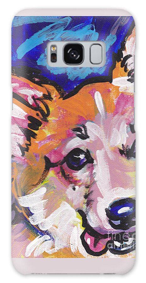 Pembroke Welsh Cori Galaxy Case featuring the painting Corgi Luv by Lea S