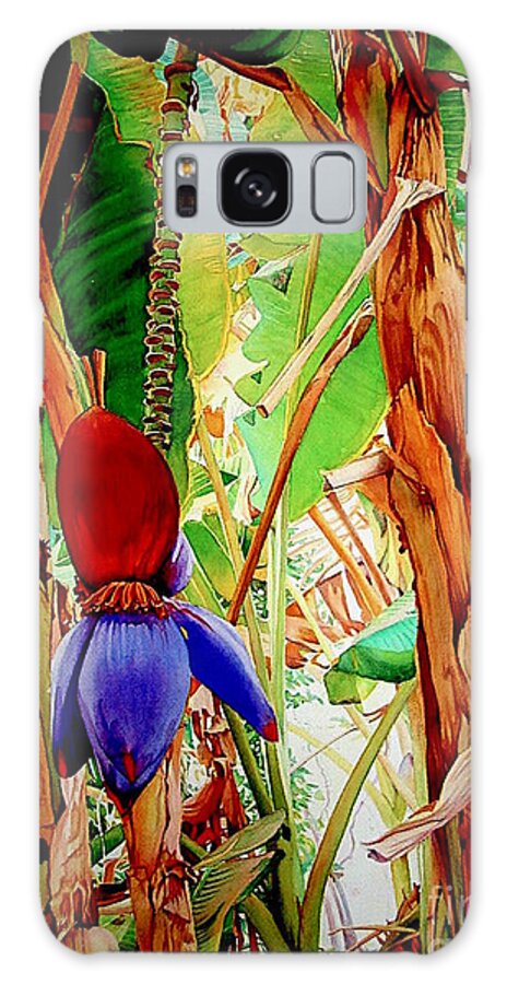 Corn Galaxy Case featuring the painting Banana flower by Francoise Chauray