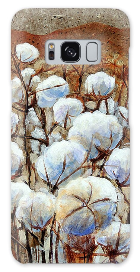 Landscape Galaxy Case featuring the painting Cotton Fields by Candy Mayer