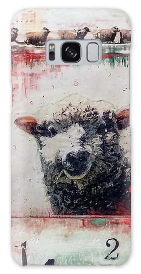 Sheep Galaxy Case featuring the painting Counting Sheep by Laurie Tietjen
