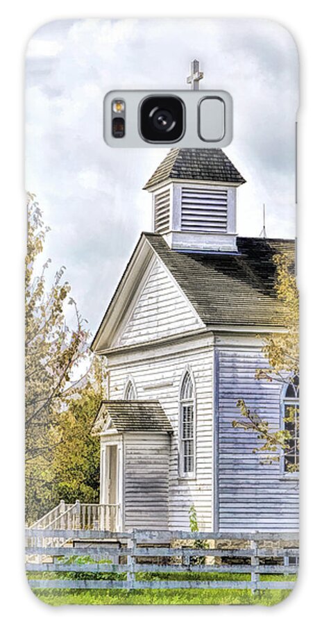 Old World Wisconsin Galaxy Case featuring the painting Country Church at Old World Wisconsin by Christopher Arndt