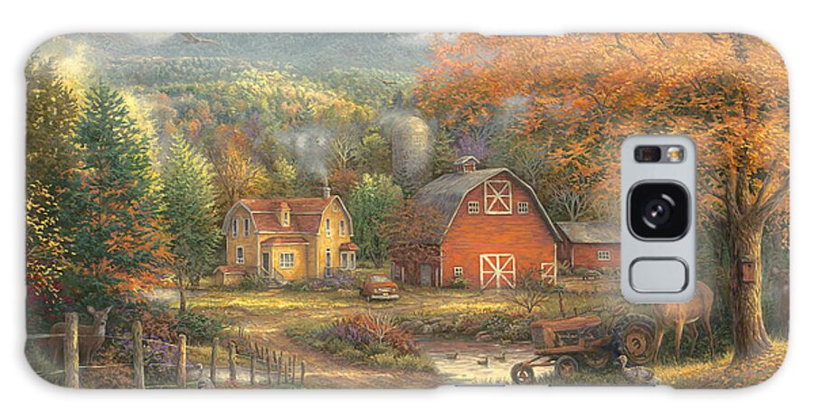 Inspirational Picture Galaxy Case featuring the painting Country Roads Take Me Home by Chuck Pinson