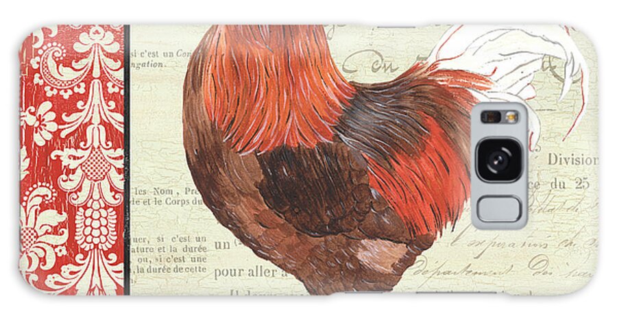 Chicken Galaxy Case featuring the painting Country Rooster 2 by Debbie DeWitt