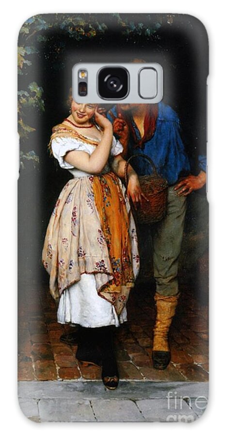 Couple Galaxy Case featuring the painting Couple Courting, 1887 by Eugen von Blaas by Eugen von Blaas