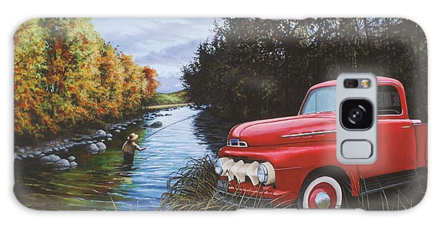 Truck Galaxy S8 Case featuring the painting Couple of Old Timers by Anthony J Padgett