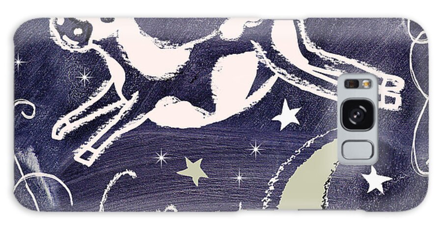 Chalk Board Art Galaxy Case featuring the painting Cow Jumped Over the Moon Chalkboard Art by Mindy Sommers