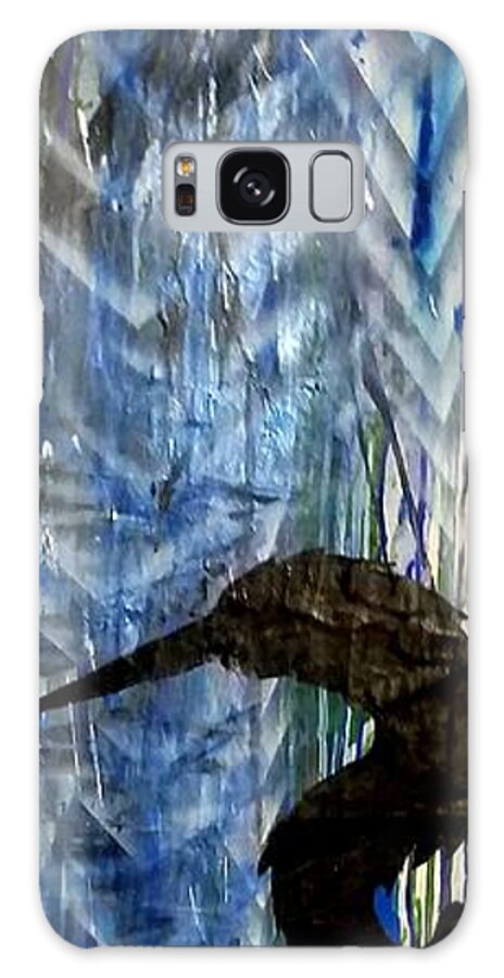 Crane Galaxy Case featuring the painting Crain Rain by Leigh Odom