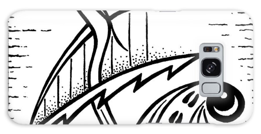 Abstract Galaxy Case featuring the drawing Crane by Jeff Sartain