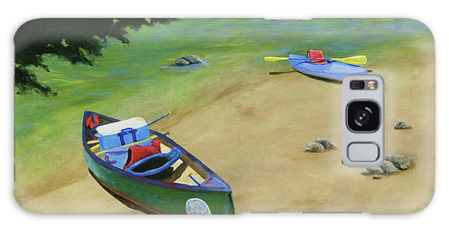 Canoe Galaxy Case featuring the painting Creek Lunch Break by Donna Tucker
