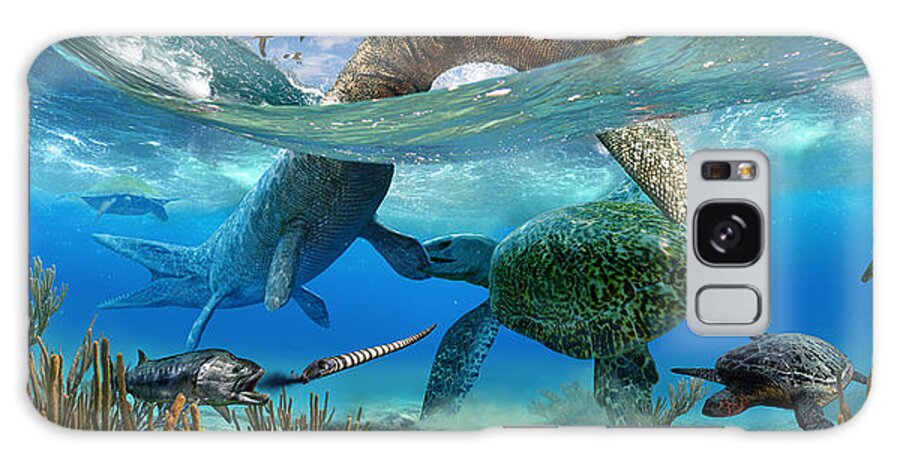 Paleoart Galaxy S8 Case featuring the digital art Cretaceous Marine Scene by Julius Csotonyi