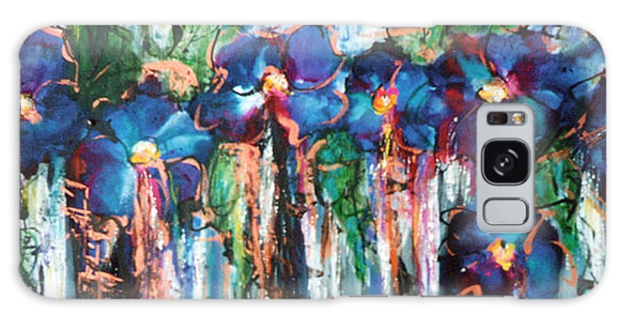 Floral Galaxy Case featuring the painting Crying The Blues by Mary Silvia
