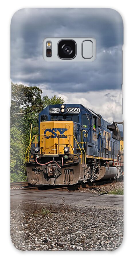 Train Galaxy Case featuring the photograph CSX Train Headed West by Pamela Baker