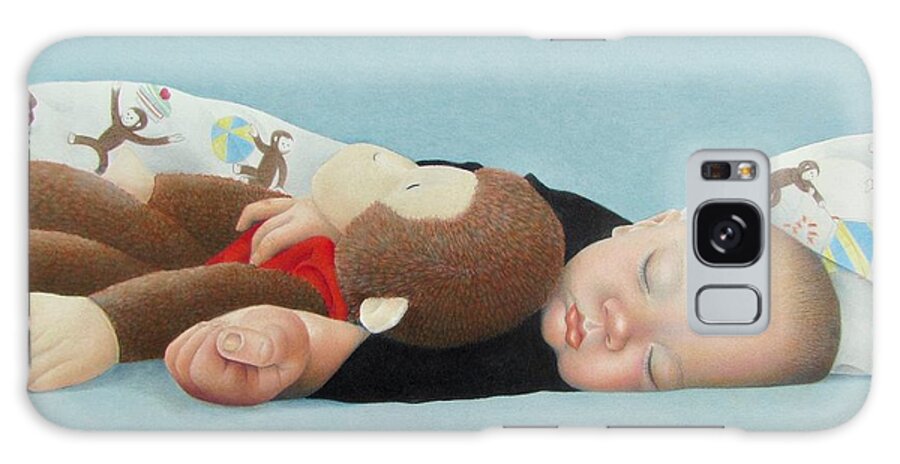 Baby Galaxy Case featuring the painting Curious George by Pamela Clements