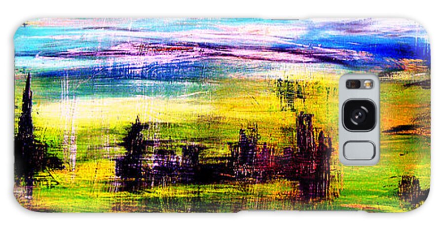 Town Galaxy Case featuring the painting D22 - utopia by KUNST MIT HERZ Art with heart