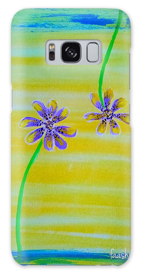 Colourful Daisies Galaxy Case featuring the painting Daisies by Faashie Sha