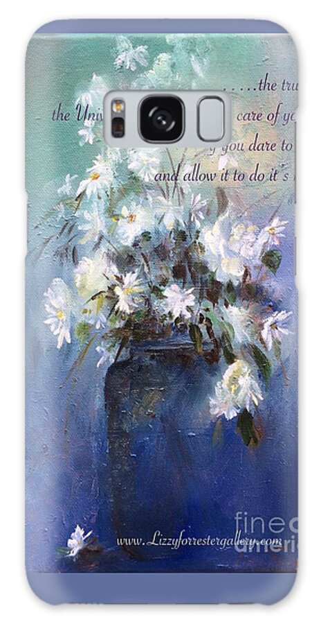 Daisies Galaxy Case featuring the painting Serenity, Daisies in a Jar Greeting Card by Lizzy Forrester