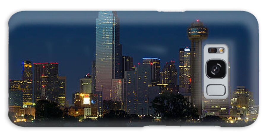 Dallas Skyline Galaxy Case featuring the photograph Dallas Skyline Trinity Panorama by Jonathan Davison