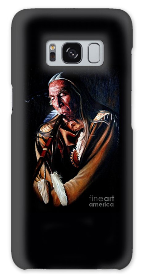 Native American Indian Galaxy Case featuring the painting The Earth and The Sky by Georgia Doyle