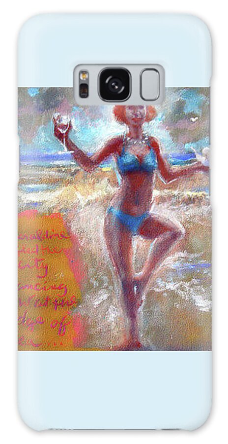 Geraldine Galaxy Case featuring the painting Dancing at the Edge by Gertrude Palmer