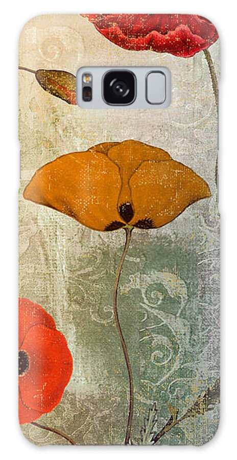 Poppies Galaxy Case featuring the painting Dancing Poppies III by Mindy Sommers