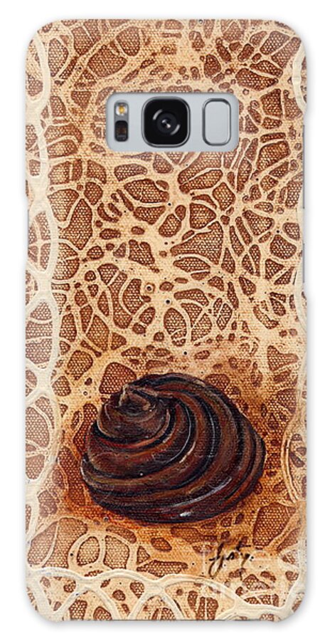 Dark Chocolate Swirl Galaxy Case featuring the painting Dark Chocolate Swirl by Daniela Easter