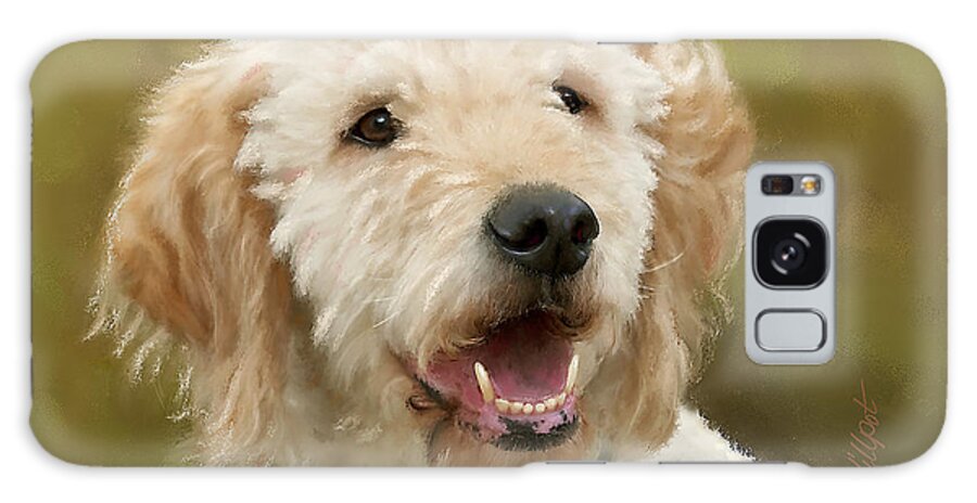 Golden-doodle Dog Galaxy Case featuring the painting Dasha by Bon and Jim Fillpot