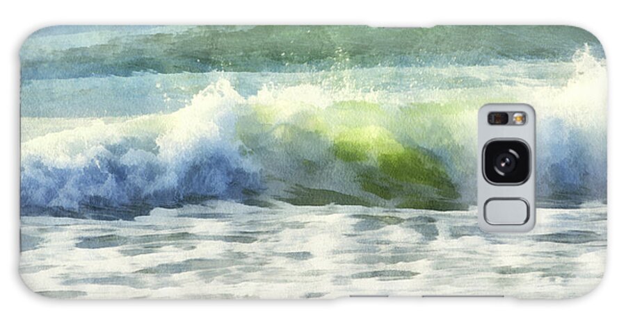 Wave; Surf; Breaker; Shore; Beach; Dawn; Sun; Sunlight; Water; Ocean; Sea Galaxy Case featuring the digital art Dawn Wave by Frances Miller