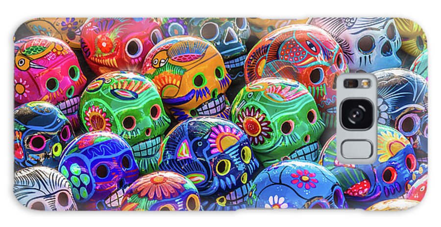 Market Galaxy Case featuring the photograph Day of the Dead Skulls by David A Litman