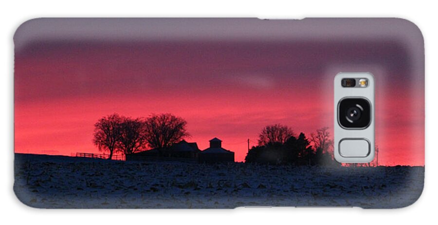 December Farm Sunset Galaxy Case featuring the photograph December Farm Sunset by Kathy M Krause