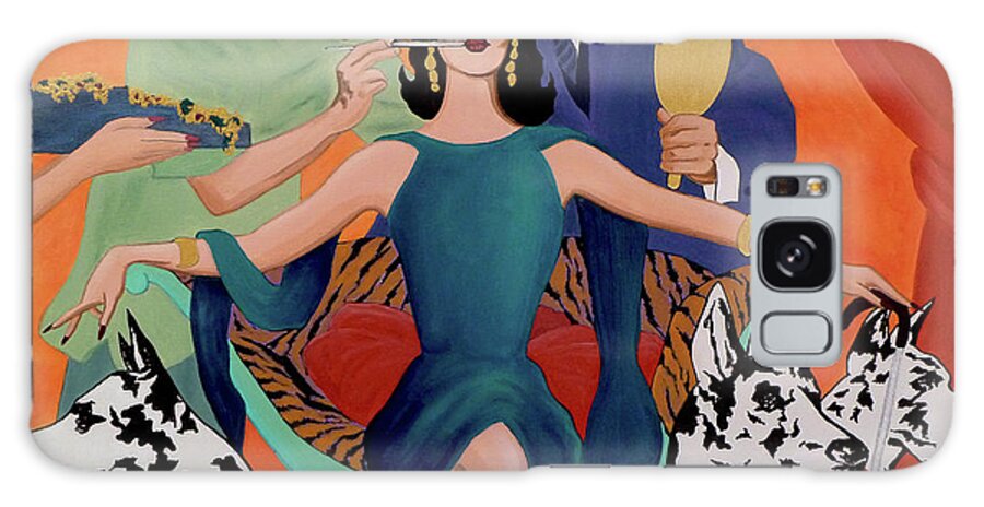 Deco Diva Galaxy Case featuring the painting Deco Diva by Tony Franza