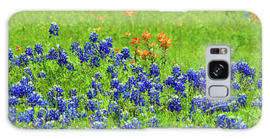 Photo Galaxy Case featuring the photograph Decorative Texas Bluebonnet Meadow Photo A32517 by Mas Art Studio