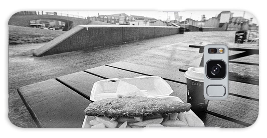 Deep Galaxy Case featuring the photograph Deep Fried Cheap Fish And Chips On A Wet Summers Day At A Seaside Resort In North Wales Uk by Joe Fox