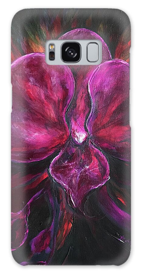 Purple Galaxy Case featuring the painting Deep Purple Orchid by Michelle Pier