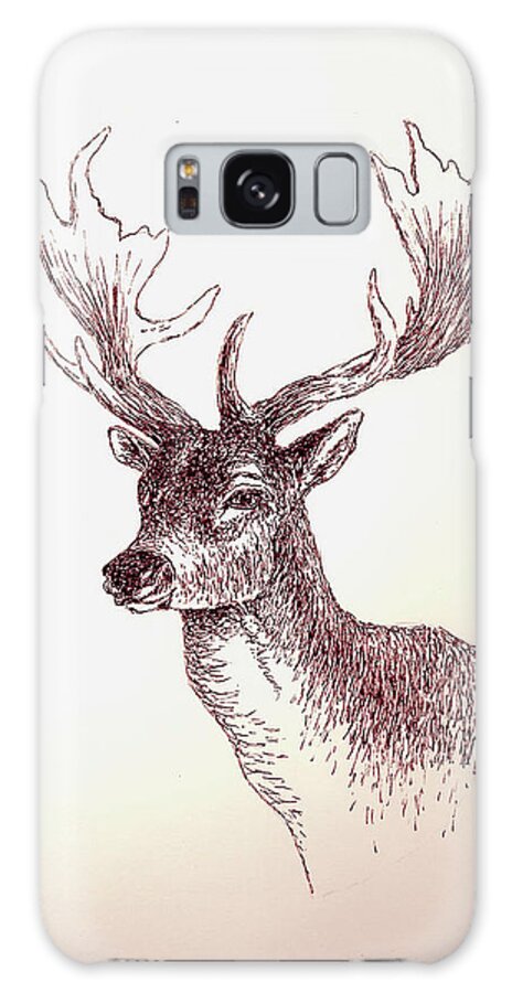 Deer Galaxy Case featuring the painting Deer In Ink by Michael Vigliotti