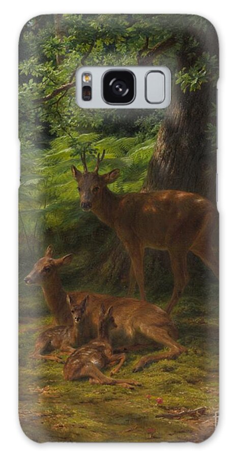 Deer Galaxy Case featuring the painting Deer in Repose by Rosa Bonheur